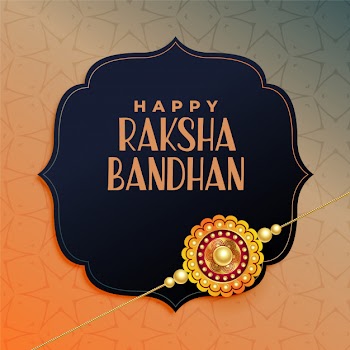 Happy raksha bandhan, elegant rakhi festival greeting design Free Vector