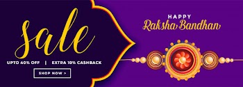 Happy raksha bandhan sale and discount banner Free Vector