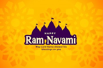 Happy ram navami beautiful festival card Free Vector