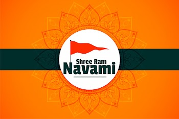Happy ram navami festival wishes card Free Vector