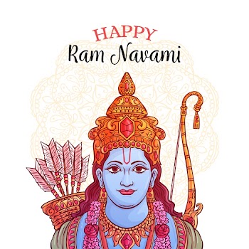 Happy ram navami hand drawn Free Vector