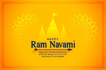 Happy ram navami religious festival card Free Vector