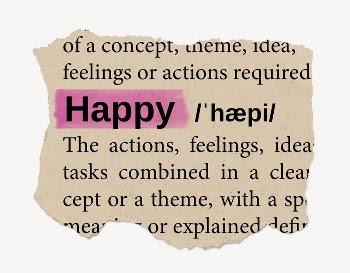 Happy ripped dictionary, editable word | Free PSD - rawpixel