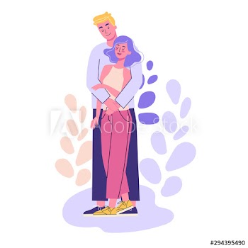 Happy romantic couple standing