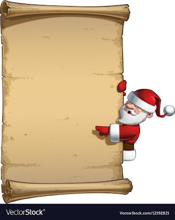  					Happy Santa Scroll Blank Label Pointing vector&nbsp;image														