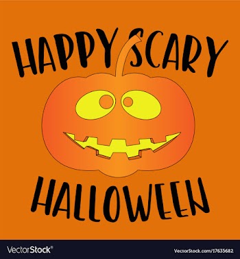 Happy scary halloween greeting card vector image
