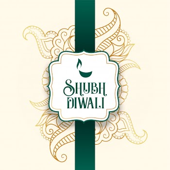 Happy shubh diwali indian festival card Free Vector