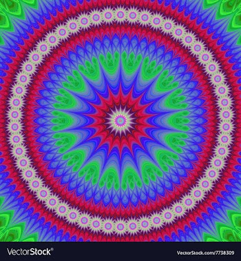 Happy star mandala fractal design background vector image