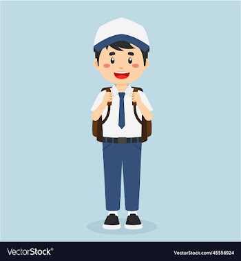 happy student ready go to school