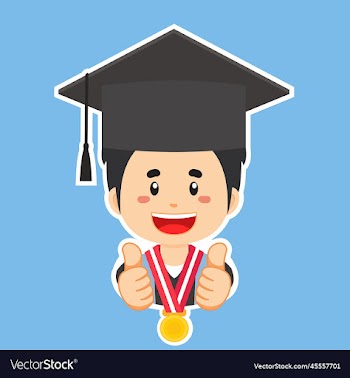 happy student with graduation outfit sticker