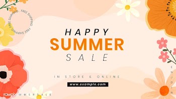 Happy summer sale promotion vector | Free  vector - 2289003