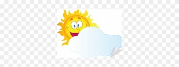 Happy Sun Cartoon Character Hiding Behind Cloud Sticker - Cartoon Cloud And Sun