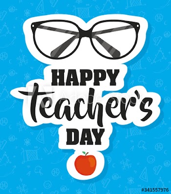 happy teachers day celebration with eyeglasses