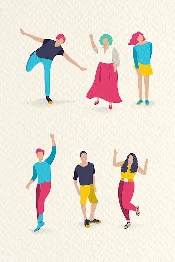 Happy teens set | Free stock vector - 1179634