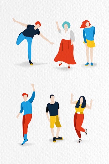 Happy teens set | Free stock vector - 1179636