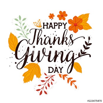 happy thanks giving card with floral decoration