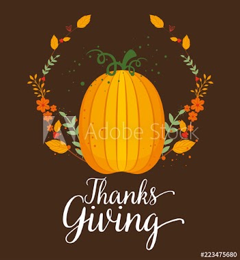 happy thanks giving card with pumpkin