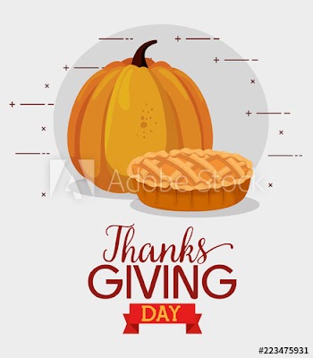 happy thanks giving card with pumpkin