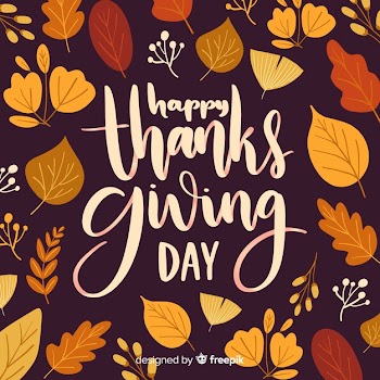 Happy thanksgiving day lettering background Free Vector
