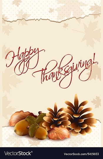 Happy thanksgiving day with acorn vector image