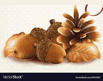 Happy thanksgiving day with acorns vector image