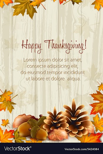 Happy thanksgiving day with acorns vector image
