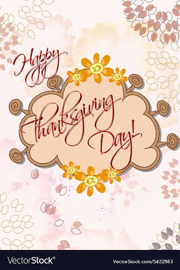 Happy thanksgiving day with doodle frame vector image
