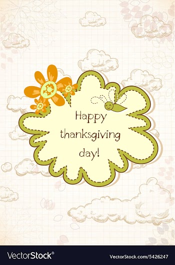 Happy thanksgiving day with doodle frame vector image