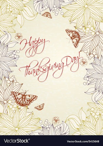 Happy thanksgiving day with flowers vector image