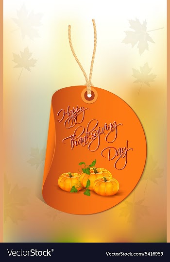 Happy thanksgiving day with pumpkins vector image
