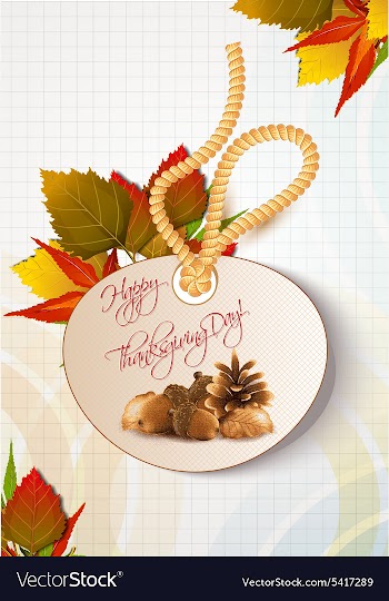 Happy thanksgiving day with sticker vector image