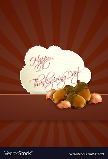 Happy thanksgiving day with sticker vector image