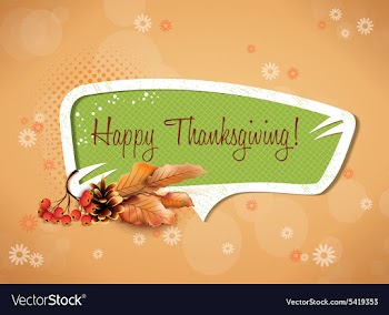 Happy thanksgiving day with sticker vector image