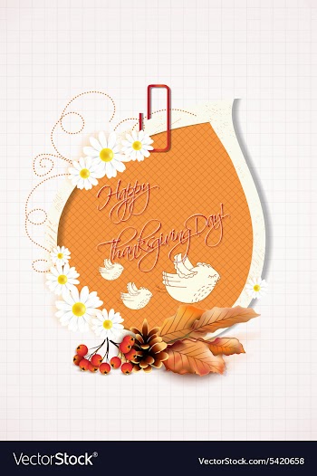 Happy thanksgiving day with sticker vector image
