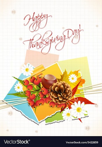Happy thanksgiving day with sticker vector image