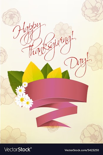 Happy thanksgiving day with sticker vector image
