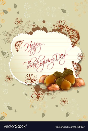 Happy thanksgiving day with torn paper vector image