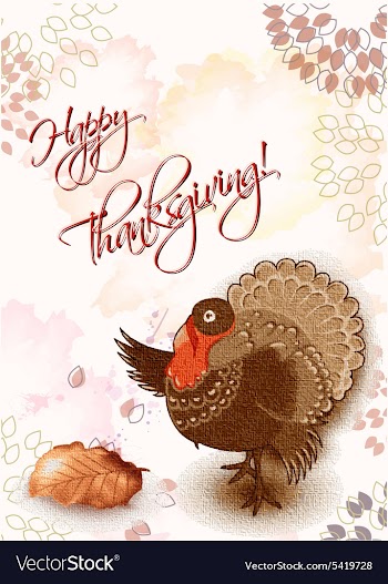 Happy thanksgiving day with turkey vector image