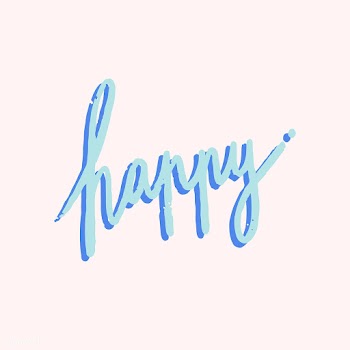Happy typography vector in blue | Free stock vector - 472525