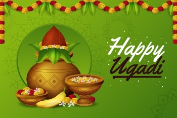 Happy ugadi realistic design Free Vector