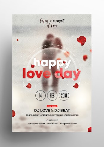 Happy Valentine’s Day Free PSD Flyer Template