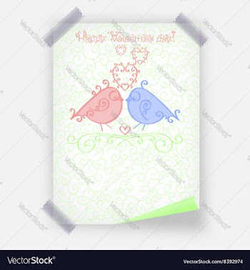 Happy Valentine Day poster template or Valentines vector image