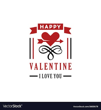 Happy valentine greeting card logo vector image