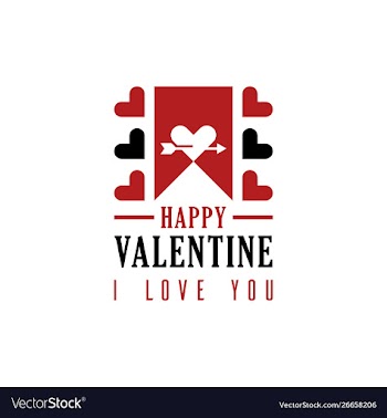 Happy valentine greeting card logo vector image
