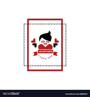 Happy valentine greeting card logo vector image