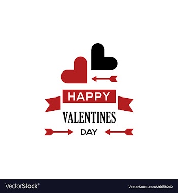 Happy valentine greeting card logo vector image