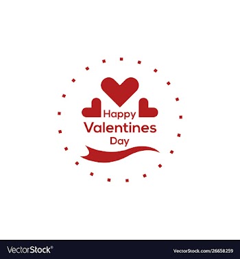 Happy valentine greeting card logo vector image