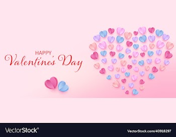 happy valentine s day banner horizontal poster