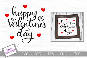 Happy Valentine's Day SVG - Valentine cut file, handlettered
