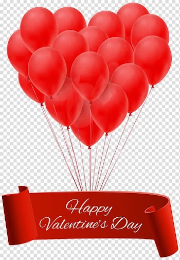 Happy Valentine's Day , Valentine's Day Heart Balloon , Happy Valentine's Day Banner with Balloons transparent background PNG clipart